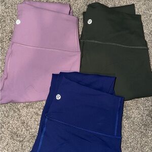 lululemon align Leggings - Pink, green, and Blue